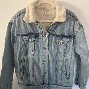 PacSun Sherpa Lined Denim Jacket • Size XS/S